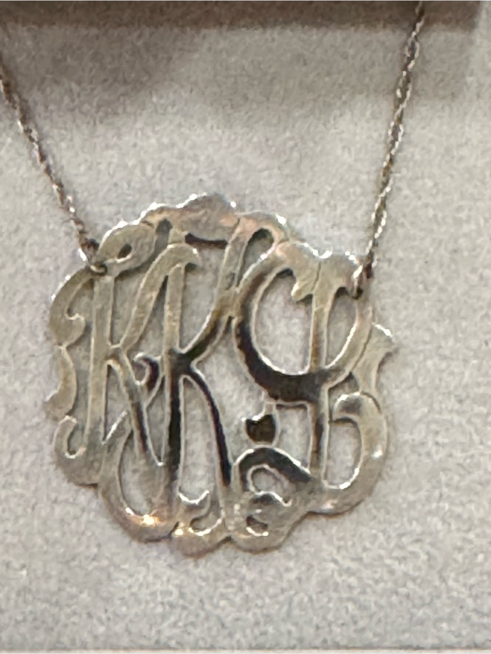 Jane Basch Sterling Silver KLK Monogram Necklace – Borsheims